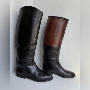 Joan & David English Riding Boots EU Tall Black Brown Handmade in Italy EU Sz 38